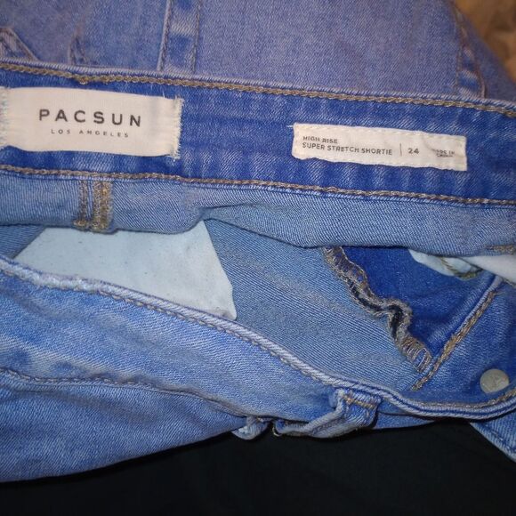 Pacsun los Angeles Jean shorts size 24 highrise super stretch - Picture 3 of 3